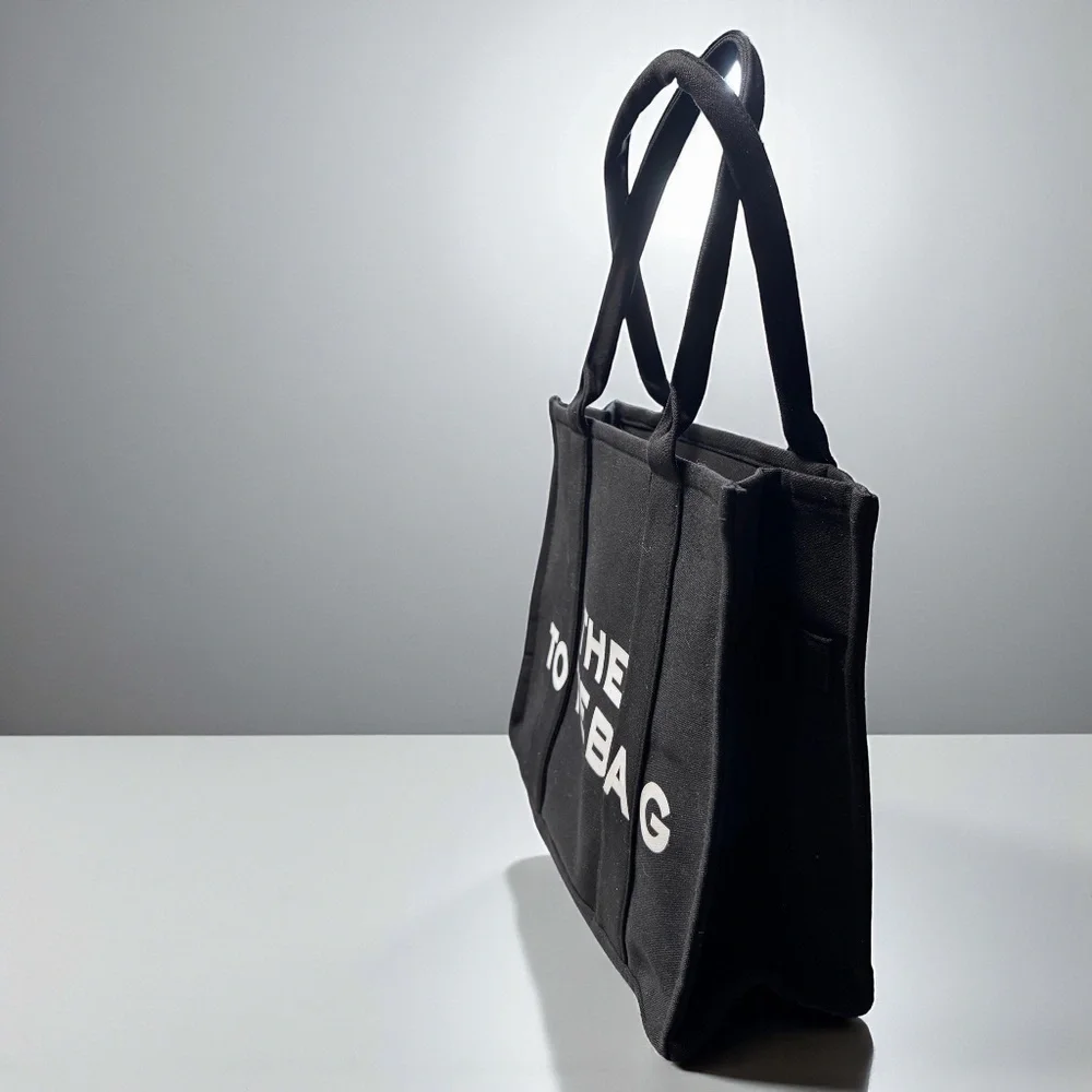 "THE TOTEBAG" Black Canvas Tote – Chic, Spacious & Brand New! 🖤 - Picture 2 of 12